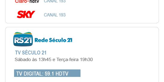 horário do programa