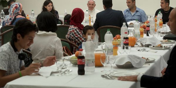 Refugiados com Papa Francisco