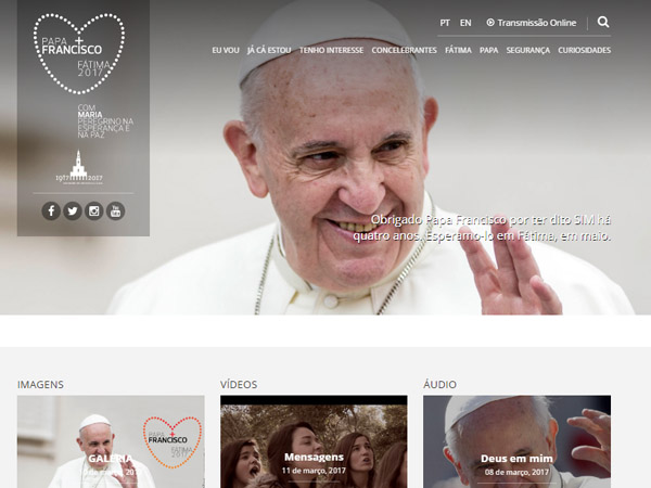 Site da visita do Papa