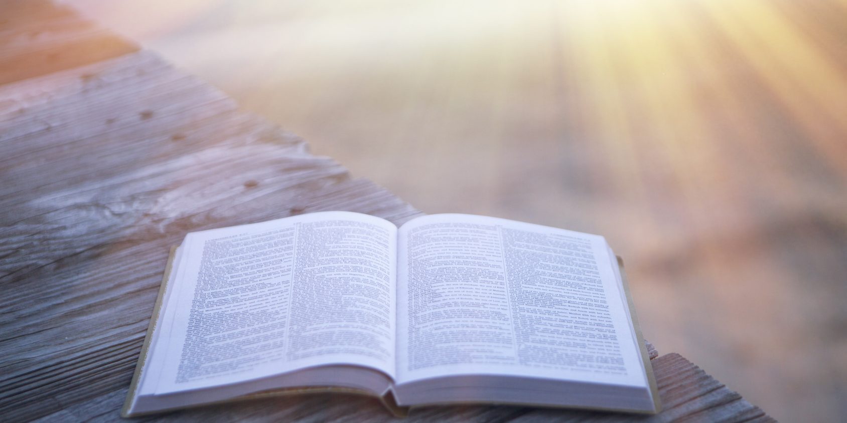 Bible at beach with copy space