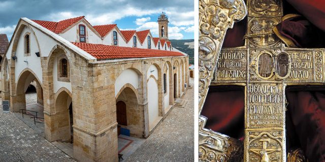 Timios,Stavros,Monastery,,Omodos,,Cyprus,:,Chapel,In,Center,Of