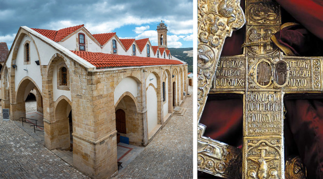 Timios,Stavros,Monastery,,Omodos,,Cyprus,:,Chapel,In,Center,Of