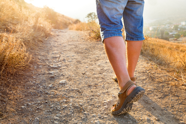 Active,Healthy,Travel,-,Man,In,Sports,Sandals,Climbs,On