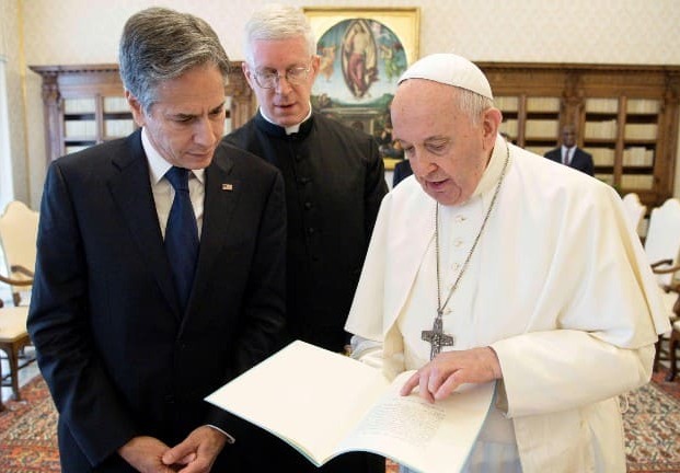 papa-secretario-estados-unidos (1) Papa Francisco e o Anthony Blinken, secretário dos Estados Unidos