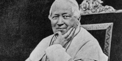 papa-pio Papa Pio IX com a mão no queixo; foto em preto e branco.