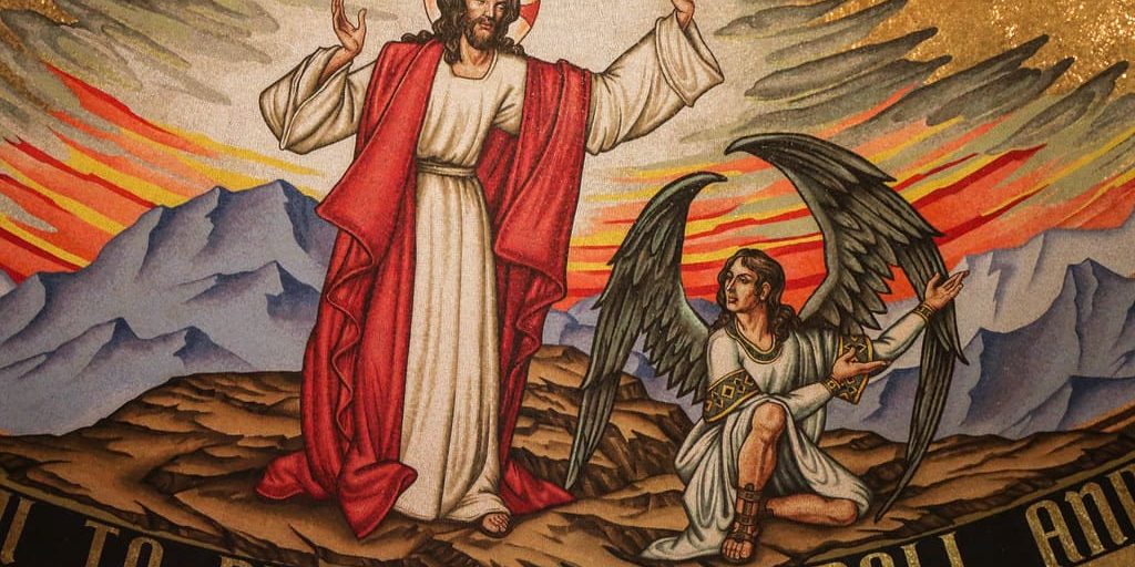 satanas-deus Jesus derrotando Lúcifer
