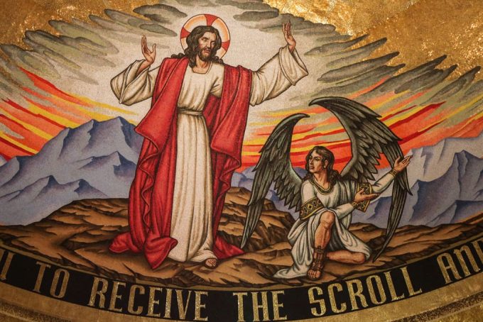 Jesus derrotando Lúcifer