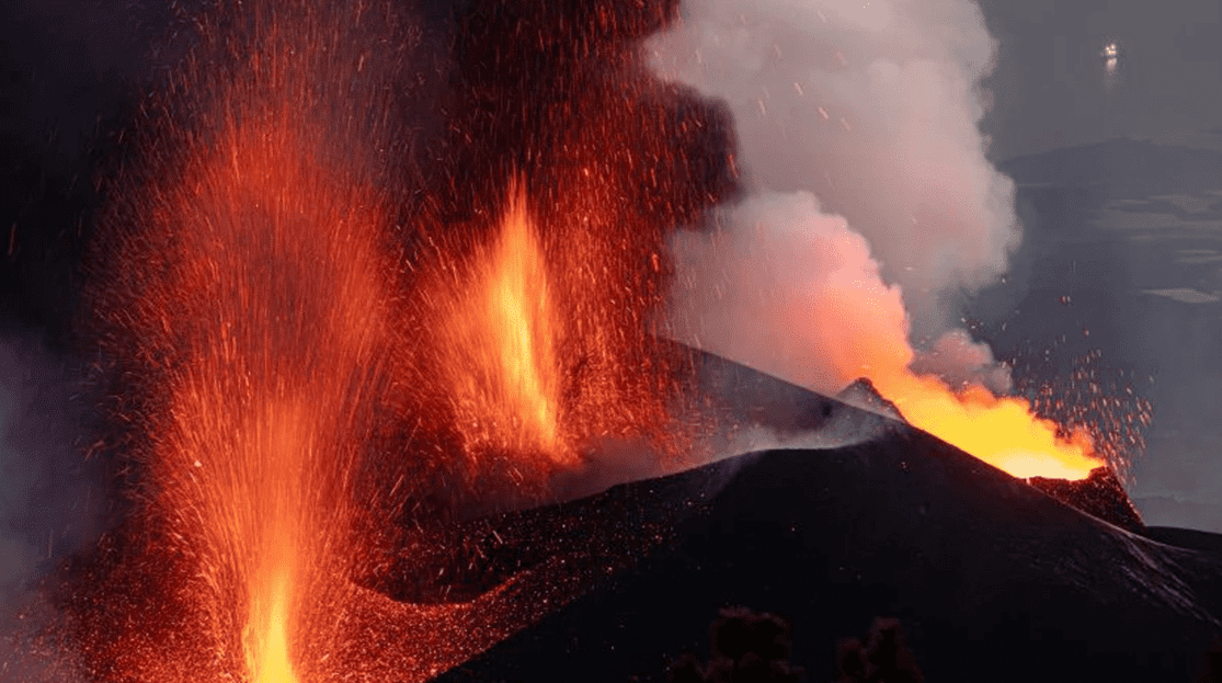 Vulcão em erupção